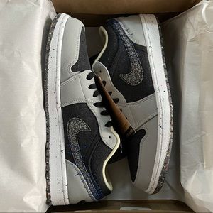 NEW Nike Air Jordan 1 Low SE Crater Black Grey